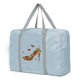 Foldable Travel Bags Portable Clothing Organizer Women Handbags High Heel Print
