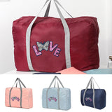 Butterfly Print Foldable Travel Bag Women Handbag Duffle Bag