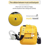 Canvas Crossbody Bag for Women Earphone Zipper Handbag