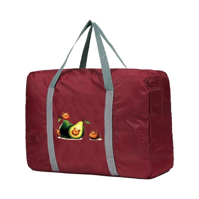 Large Capacity Travel Bag Avocado Cat Print