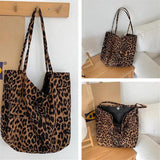 Retro Letter Printing Canvas Bag Portable Large-Capacity Shopping Bag