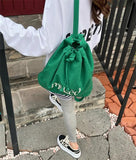 Retro Letter Printing Canvas Bag Portable Large-Capacity Shopping Bag