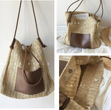 Retro Letter Printing Canvas Bag Portable Large-Capacity Shopping Bag