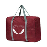 Foldable Feather Pattern Travel Bag Large Capacity Handbag Organizer