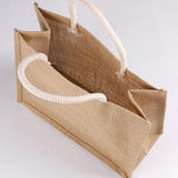 Jute Burlap Tote Large Reusable Grocery Bags with Handles for Women Shopping