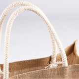 Jute Burlap Tote Large Reusable Grocery Bags with Handles for Women Shopping