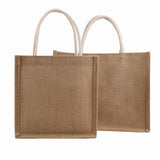 Jute Burlap Tote Large Reusable Grocery Bags with Handles for Women Shopping