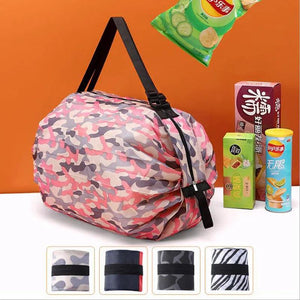 Camo Folding Storage Bag Portable Tote Waterproof Hiking Shoulder Shopping Bag