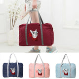 Women Travel Handbag Organizer Dog Print Tote Pouch