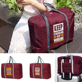 Phrase Pattern Foldable Travel Bag Large Capacity Organizers