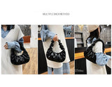 Ruched Pleated Cloud Bag French Niche PU Leather Shoulder Bag