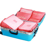 6PCS Luggage Packing Organizer Set Travel Mesh Bag In Bag Cosmetic Bag Organiser