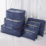 6PCS Luggage Packing Organizer Set Travel Mesh Bag In Bag Cosmetic Bag Organiser
