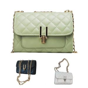 Chain Bag Delicate Faux Leather Women Single-shoulder Diagonal Messenger Bag