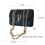 Chain Bag Delicate Faux Leather Women Single-shoulder Diagonal Messenger Bag
