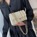 Chain Bag Delicate Faux Leather Women Single-shoulder Diagonal Messenger Bag