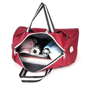 Large Capacity Women Travel Bag Waterproof Stripe Weekend Overnight Duffle Bags