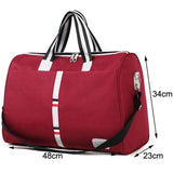 Large Capacity Women Travel Bag Waterproof Stripe Weekend Overnight Duffle Bags