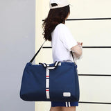 Large Capacity Women Travel Bag Waterproof Stripe Weekend Overnight Duffle Bags