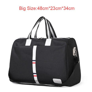 Large Capacity Women Travel Bag Waterproof Stripe Weekend Overnight Duffle Bags