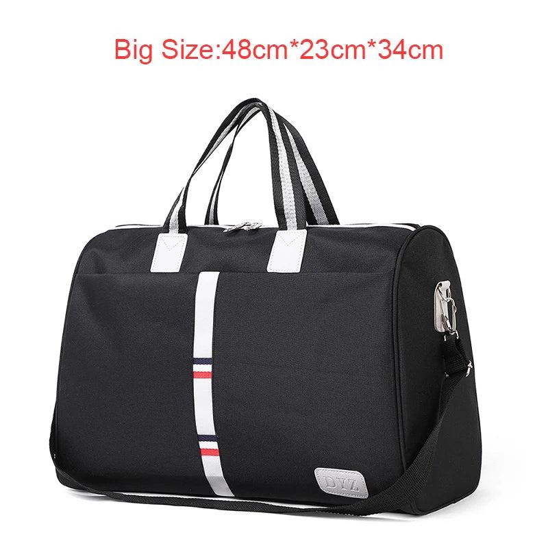 Large Capacity Women Travel Bag Waterproof Stripe Weekend Overnight Duffle Bags