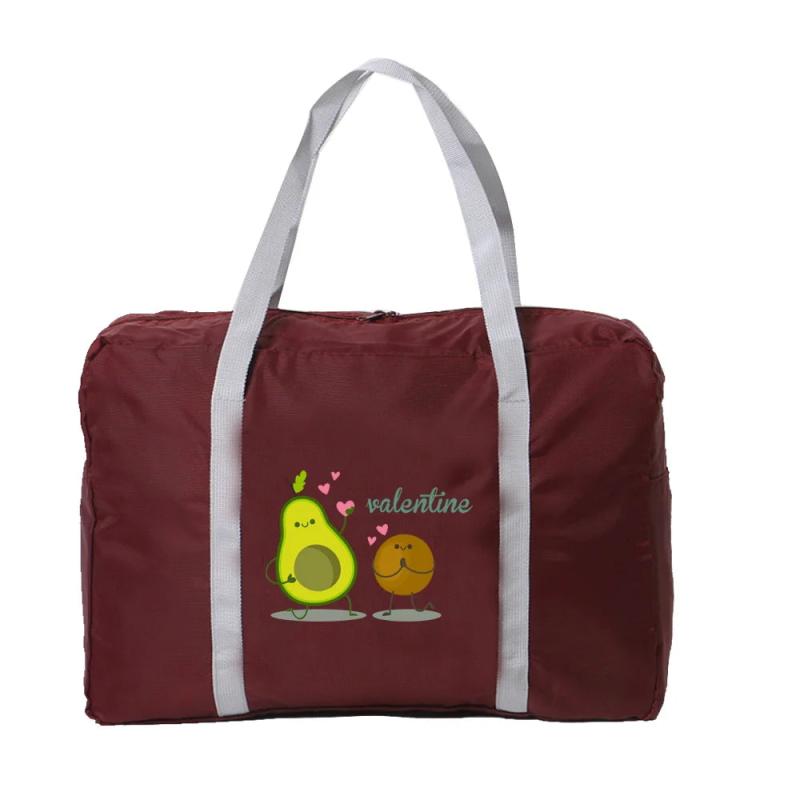 Avocado Print Travel Organizer Bag Waterproof Handbag Outdoor Zipper Accessory