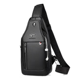 Men Leather Messenger Bag Chest Pack Vintage Crossbody Shoulder Bag