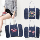 Foldable Duffle Bag Flamingo Print Large Capacity Travel Bag