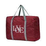 Foldable Unisex Travel Bag Text Pattern Large Capacity Handbag Organizer