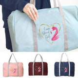 Portable Flamingo Print Travel Bag for Men and Women
