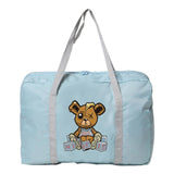 Large Capacity Bear Travel Bag Clothes Storage Folding Nylon Hand Luggage Tote