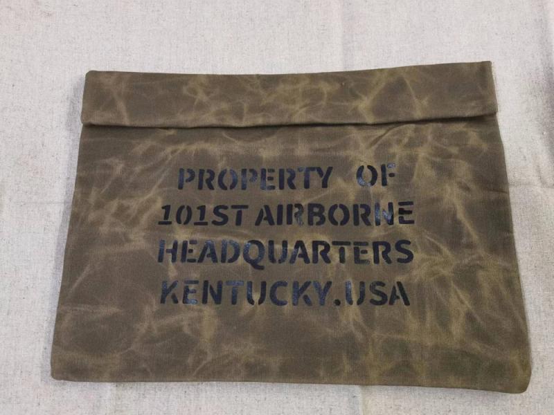 Vintage Military Clutch Bag Khaki Print Envelope Handbag