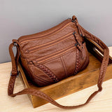 Women's Soft Leather Shoulder Bag Casual Crossbody Travel Tote Handbag