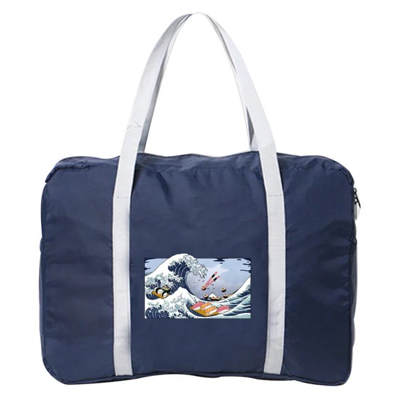 Wave Series Printing Travel Bags Nylon Unisex Foldable Water Proof