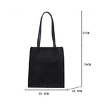 Solid Shoulder Bag Smooth Zipper Big Handbag