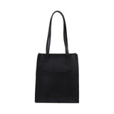 Solid Shoulder Bag Smooth Zipper Big Handbag