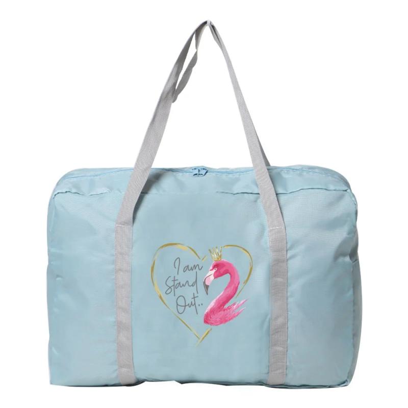 Flamingo Print Travel Bag for Women Outdoor Camping Handbag