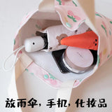 Fruit Canvas Tote Bag for Women Shopper Large Capacity Shoulder Bag