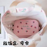Fruit Canvas Tote Bag for Women Shopper Large Capacity Shoulder Bag