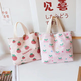 Fruit Canvas Tote Bag for Women Shopper Large Capacity Shoulder Bag