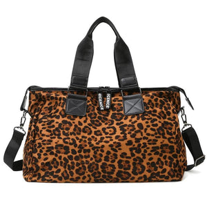 Leopard Shoulder Bag Foldable Travel Bag Large Capacity Handbags