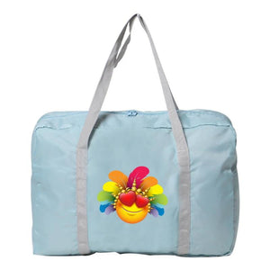 Feather Print Travel Bag Lightweight Portable Foldable Tote