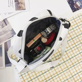 Cartoon Cow Print Shoulder Crossbody Bag Canvas Satchel