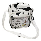 Cartoon Cow Print Shoulder Crossbody Bag Canvas Satchel