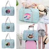 Foldable Wave Print Travel Bag Large Capacity Luggage Women Waterproof Handbags