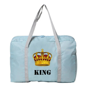 Large Capacity Folding Travel Bags Waterproof Luggage King Print Tote Handbag