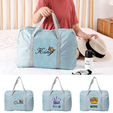 Large Capacity Folding Travel Bags Waterproof Luggage King Print Tote Handbag