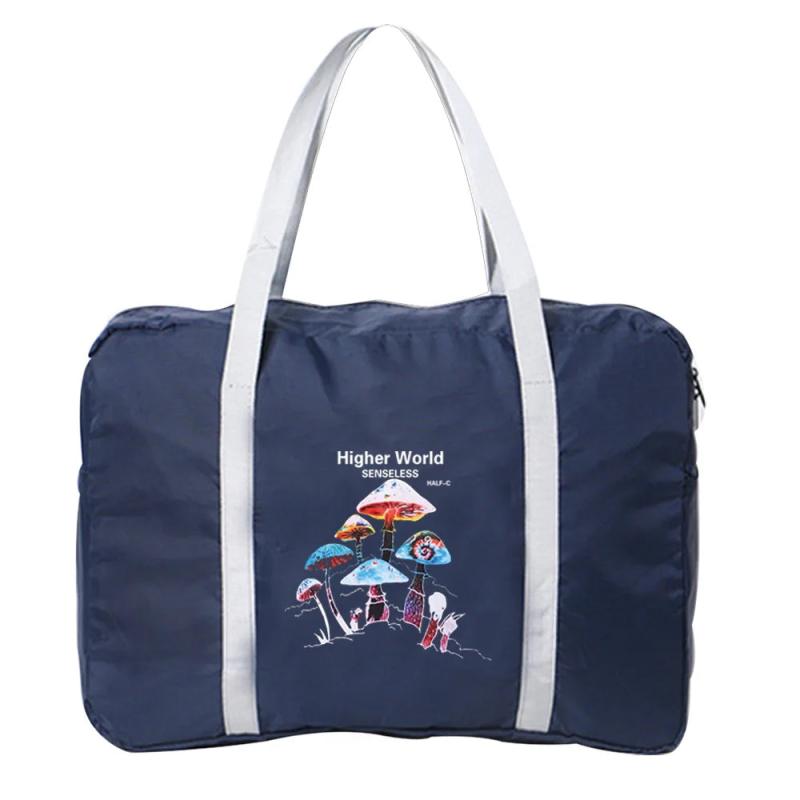 Nylon Foldable Travel Bag Mushroom Printed Waterproof