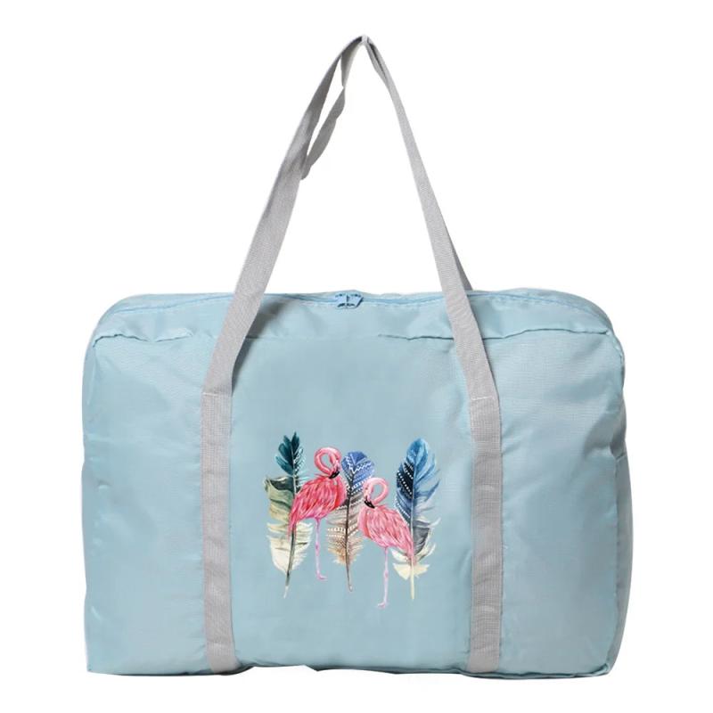 Men's Foldable Fishing Handbag Flamingo Print Camping Storage Pouch