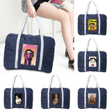 Nylon Foldable Travel Bags Large Capacity Funny Print Luggage